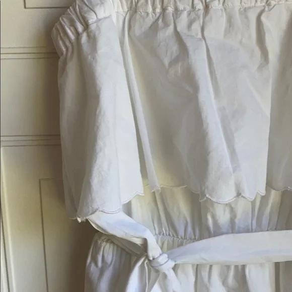 NWT Joie Rindinya Ruffled Scalloped Midi Dress White S - Picture 8 of 10